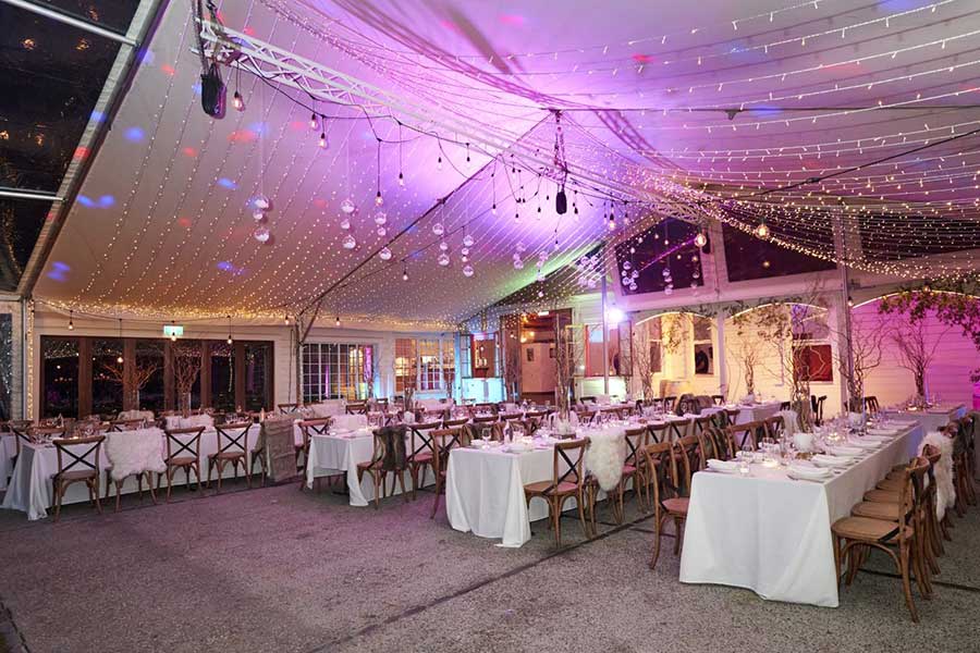 beautiful winter wedding reception at winehouse venue in Queenstown